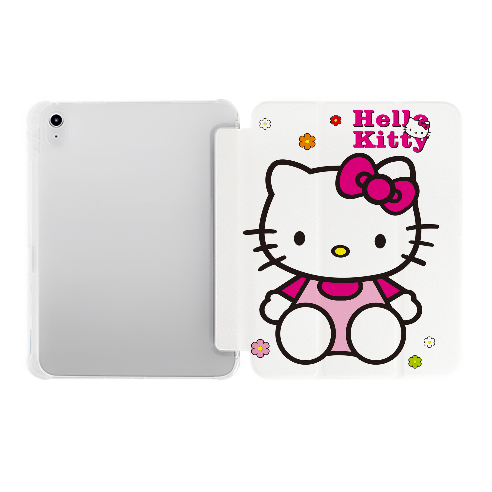 （画像用） Hello Kitty ハローキティ IPad ケース ペン収納付き 三つ折りスタンド PUレザー×シリコン 対応機種9.5/10.5/10.9インチ